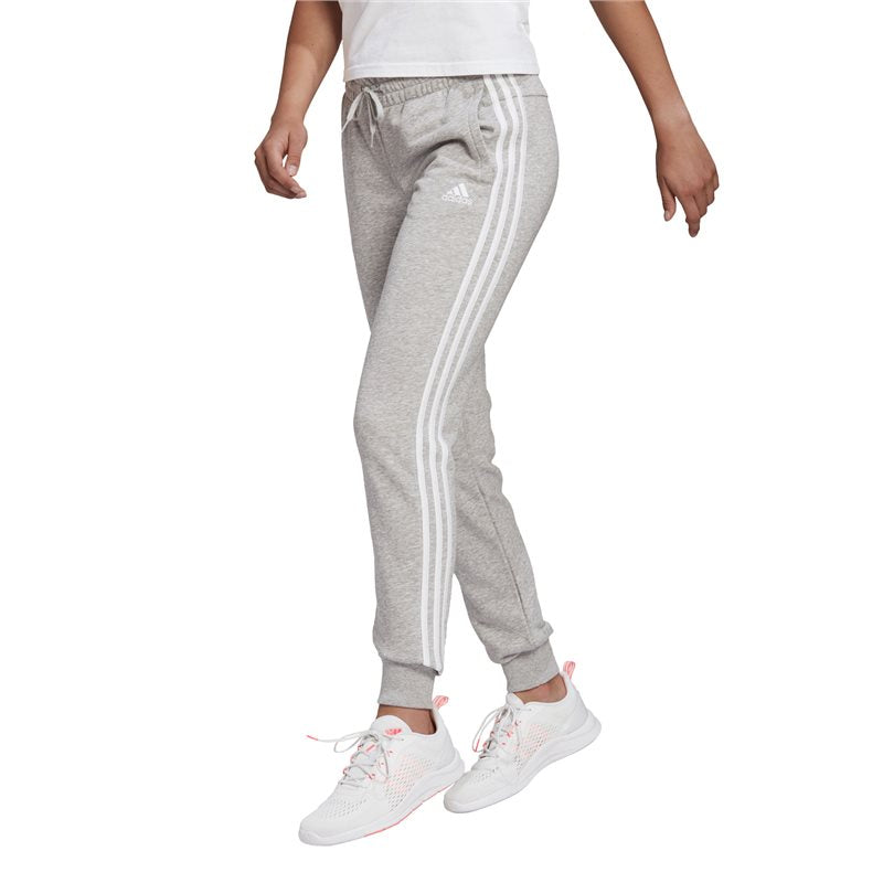 adidas Essentials Slim Tapered Cuffed Pants - Womens - Medium Grey Heather/White