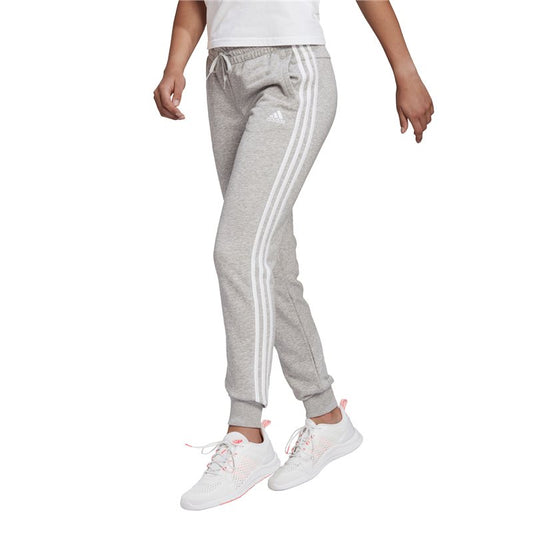 adidas Essentials Slim Tapered Cuffed Pants - Womens - Medium Grey Heather/White
