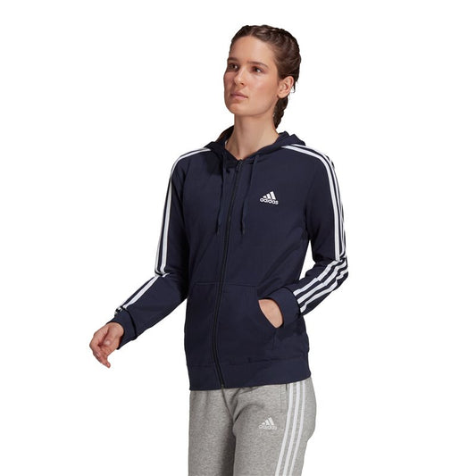 adidas Essentials Full Zip Hoodie - Womens - Legend Ink/White