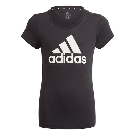 adidas Essentials Big Logo Tee - Girls - Black White