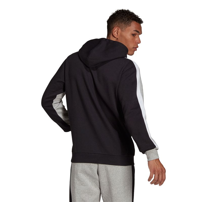 adidas Essentials Colour Block Hoodie - Mens - Medium Grey Heather/Black