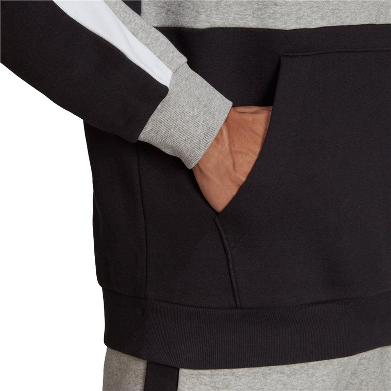 adidas Essentials Colour Block Hoodie - Mens - Medium Grey Heather/Black