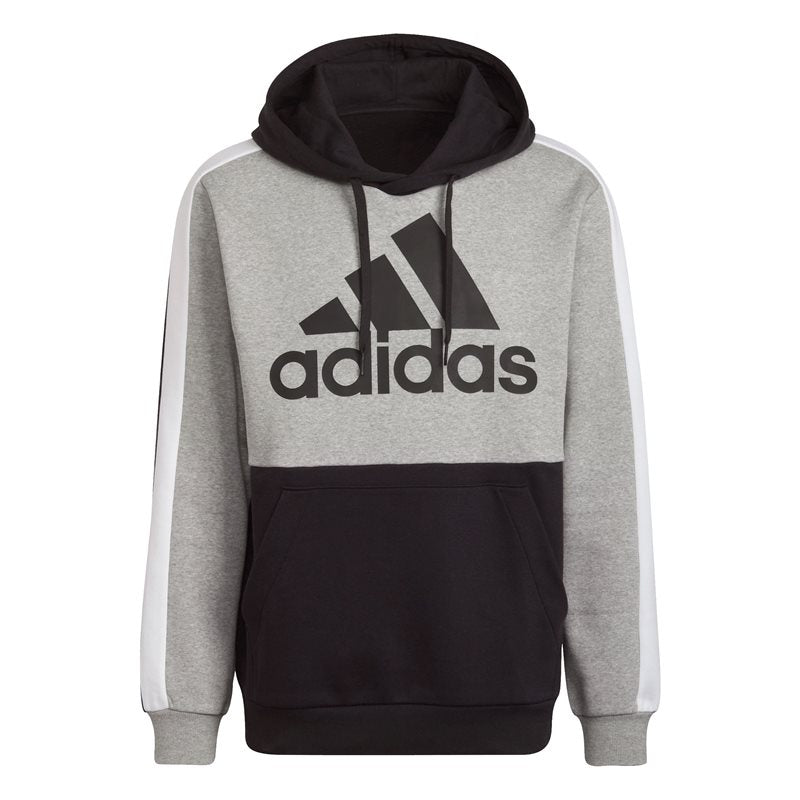 adidas Essentials Colour Block Hoodie - Mens - Medium Grey Heather/Black