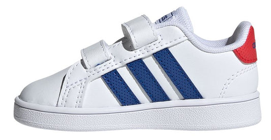 adidas Grand Court CF Infants Trainers - Boys - White/Royal Blue/Vivid Red