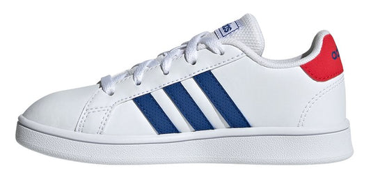 adidas Grand Court Kids Trainers - Boys - White/Royal Blue/Vivid Red