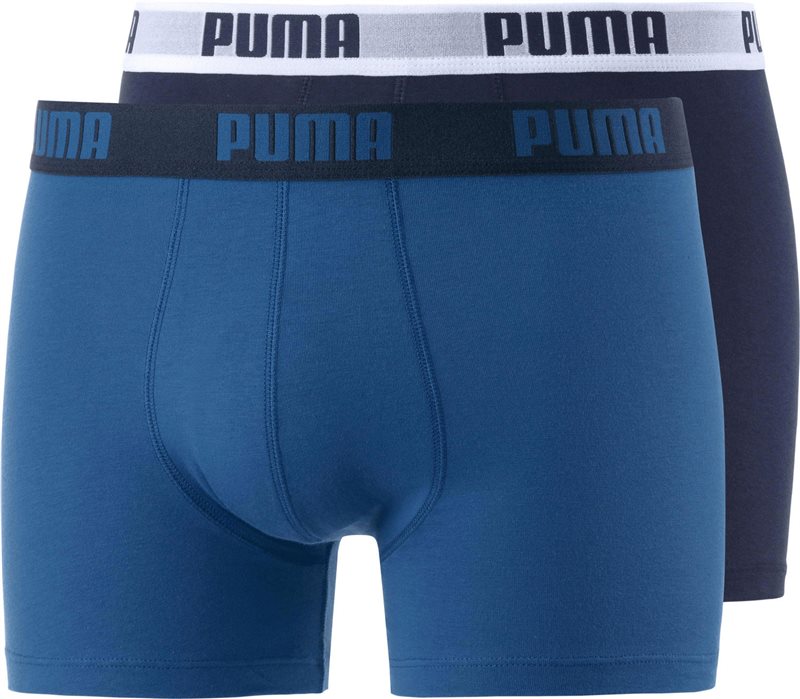 Puma Basic 2 Pack Boxers - Mens - Blue/Navy