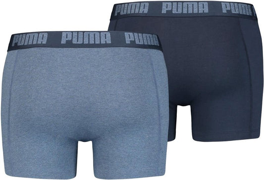 Puma Basic 2 Pack Boxers - Mens - Denim Blue