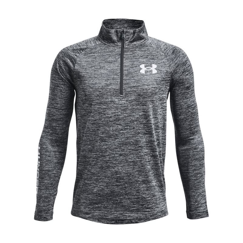 Under Armour Tech Big Logo 1/2 Zip Top - Boys - Pitch Grey/Steel/White