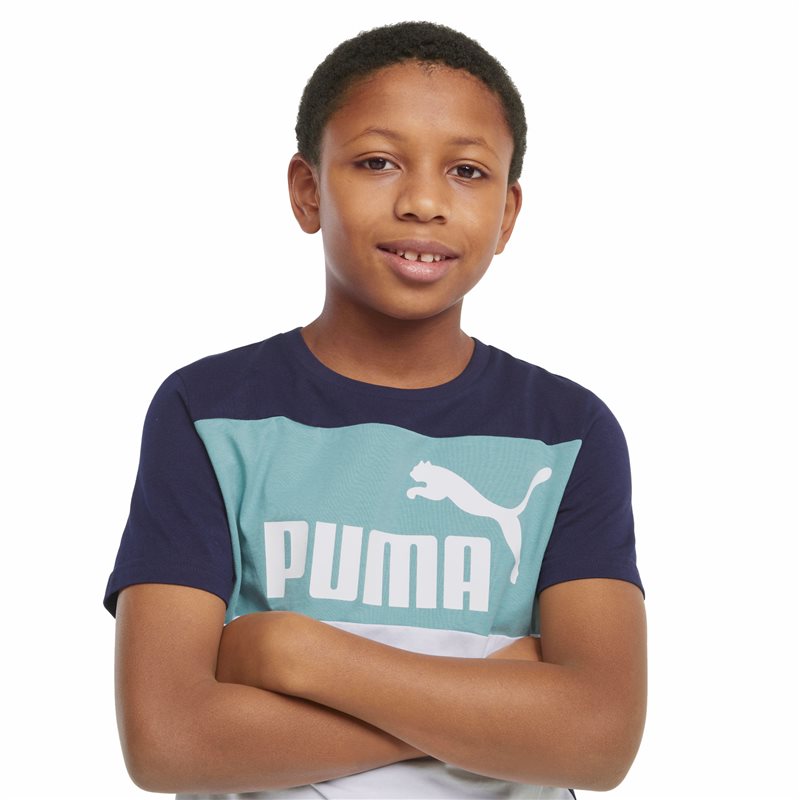 Puma Essentials+ Colourblock Tee - Boys - Peacoat