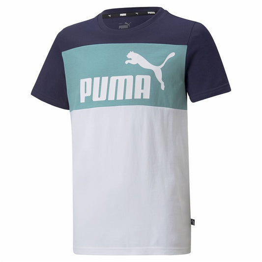 Puma Essentials+ Colourblock Tee - Boys - Peacoat