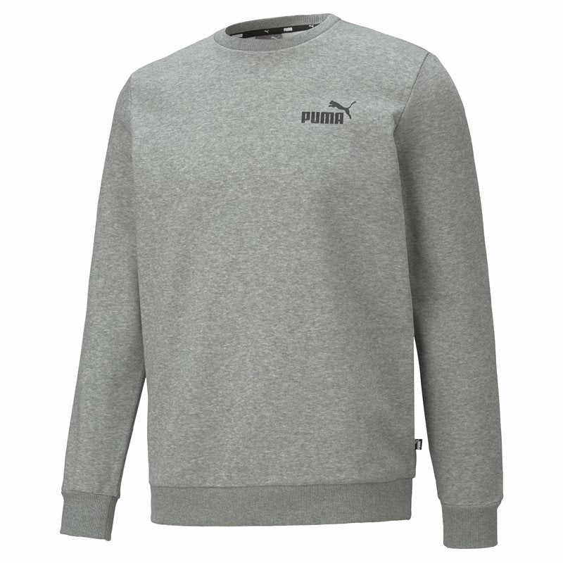 Puma Essentials Small Logo Fleece Crew Sweat Top - Mens - Medium Grey Heather
