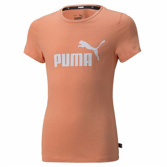 Puma Essentials Logo Tee - Girls - Peach Pink