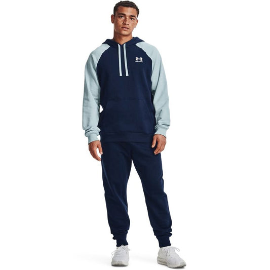 Under Armour Rival Fleece Colorblock Hoodie - Mens - Academy/Breaker Blue/Onyx White