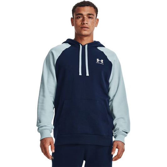 Under Armour Rival Fleece Colorblock Hoodie - Mens - Academy/Breaker Blue/Onyx White
