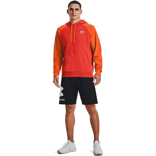 Under Armour Rival Fleece Colorblock Hoodie - Mens - Dark Orange/Team Orange/Stone
