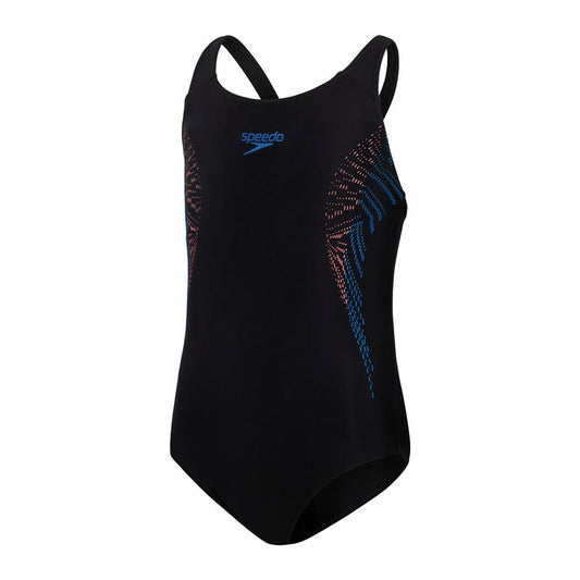 Speedo Plastisol Placement Muscleback Swimsuit - Girls - Black/Red