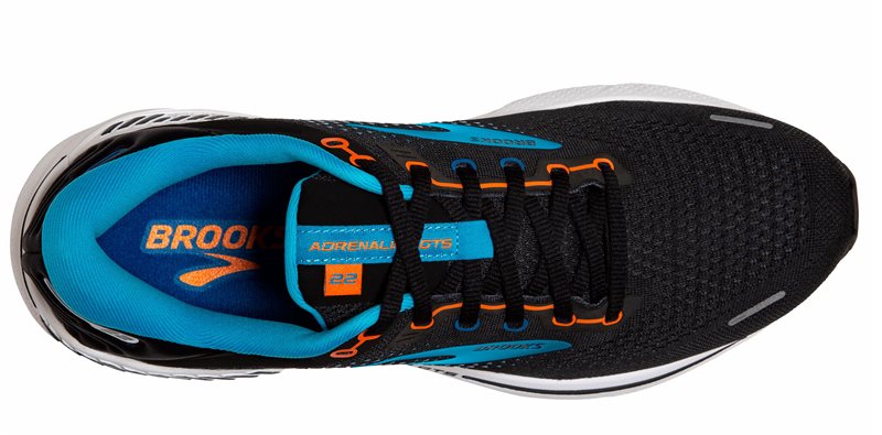 Brooks Adrenaline GTS 22 Running Shoes - Mens - Black/Blue/Orange