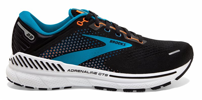 Brooks Adrenaline GTS 22 Running Shoes - Mens - Black/Blue/Orange
