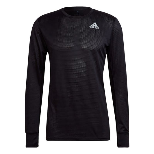 adidas Own The Run Long Sleeve Tee - Mens - Black/Reflective Silver
