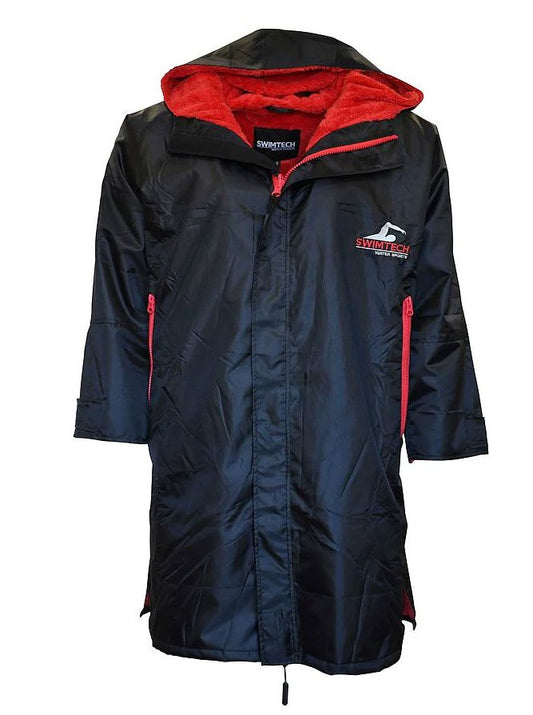 SwimTech Parka Robe - Adult - Black/Red