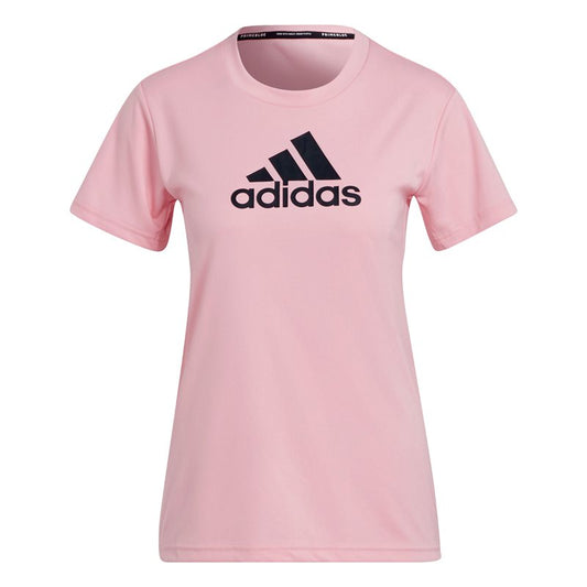 adidas Logo Sports Tee - Womens - Light Pink/Black