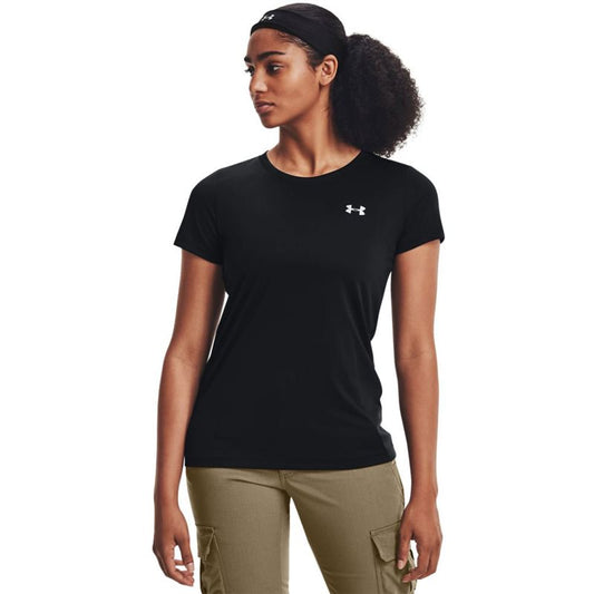 Under Armour Tech Crew Training Tee - Womens - Black/Metallic Silver