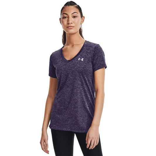 Under Armour Tech Twist V Neck Training Tee - Womens - Purple Switch/Club Purple/Metallic Silver