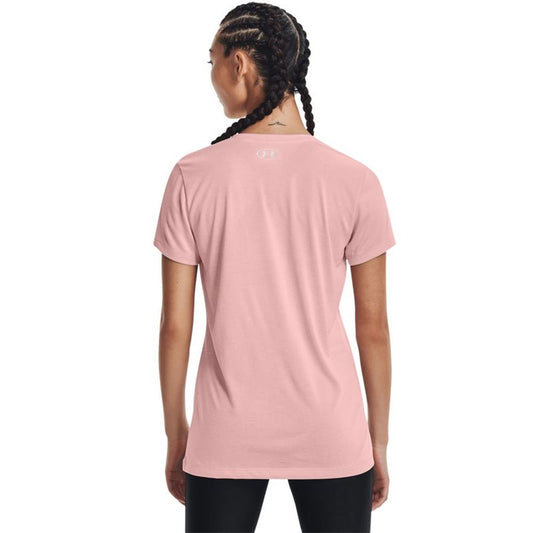 Under Armour Tech Twist V Neck Training Tee - Womens - Retro Pink/Metallic Silver