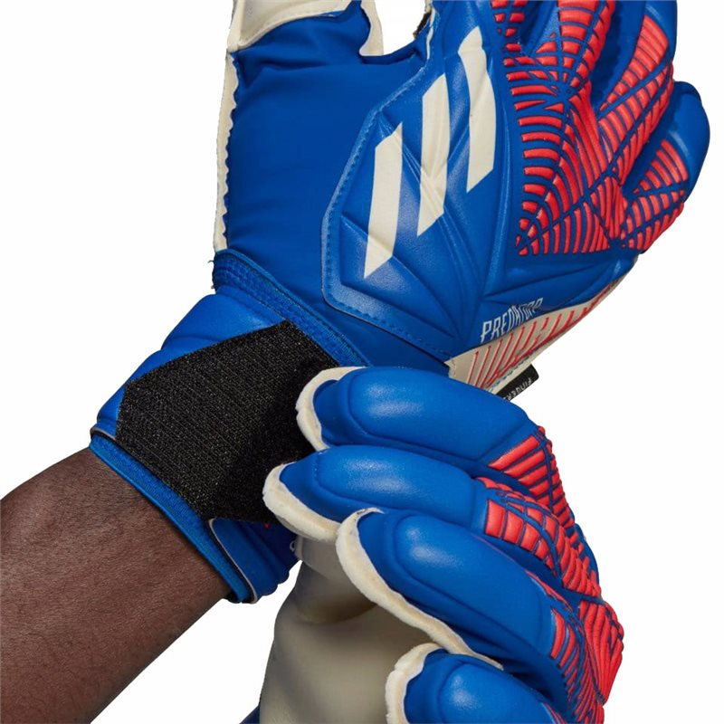 adidas Predator Match Fingersafe Gloves - Adult - Hi Rise Blue/Turbo/White