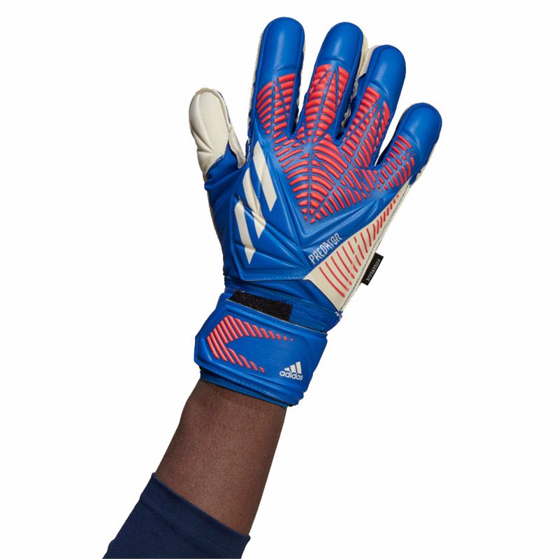 adidas Predator Match Fingersafe Gloves - Adult - Hi Rise Blue/Turbo/White