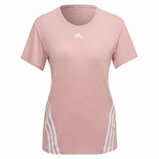 adidas Train Icons 3 Stripe Tee - Womens - Wonder Mauve/White