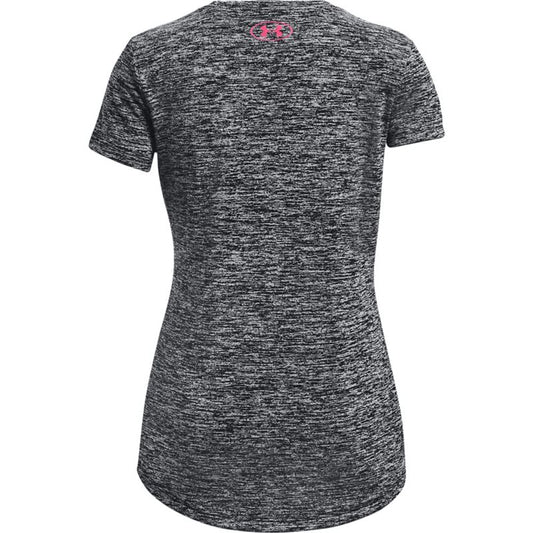 Under Armour Tech BL Twist Short Sleeve Tee - Girls - Black/Steel/Cerise