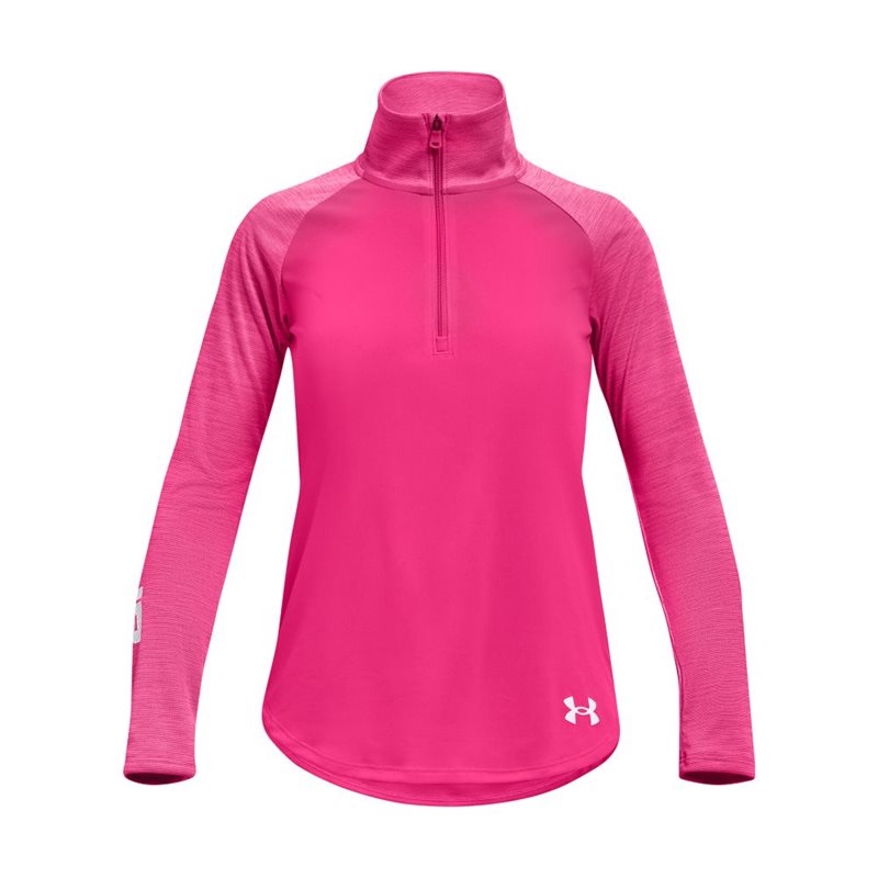 Under Armour Tech Graphic Half Zip - Girls - Electro Pink/White