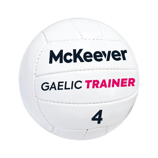 Mc Keever Gaelic Trainer Footballs (Size 4) Each - White/Pink