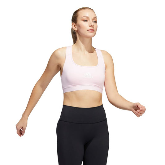 adidas Powerreact Training Medium Support Sports Bra - Womens - Clear Pink