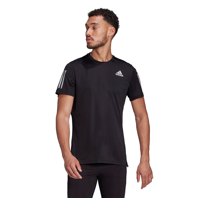 adidas Own The Run Tee - Mens - Black/Reflective Silver
