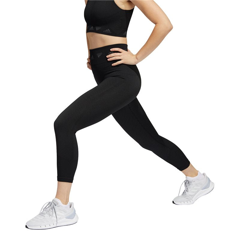 adidas Aeroknit Branded 7/8 Training Tights - Womens - Black/Grey