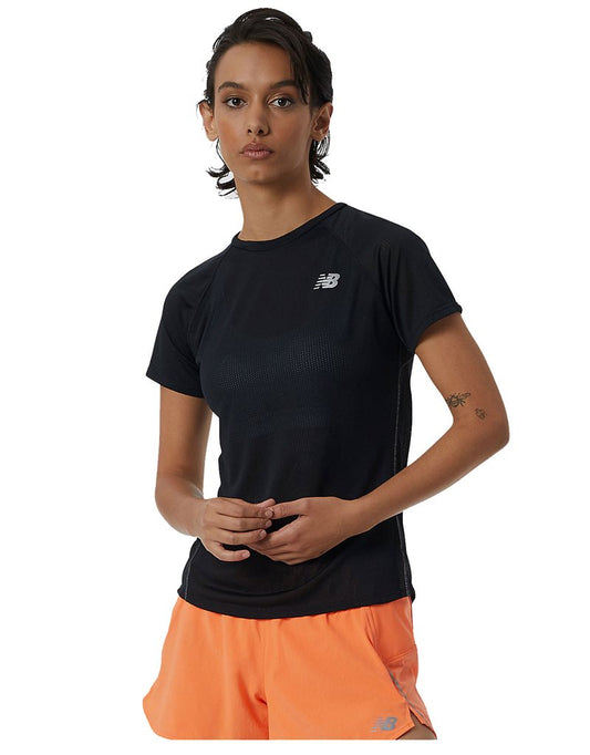 New Balance Impact Run Short Sleeve Tee - Womens - Black