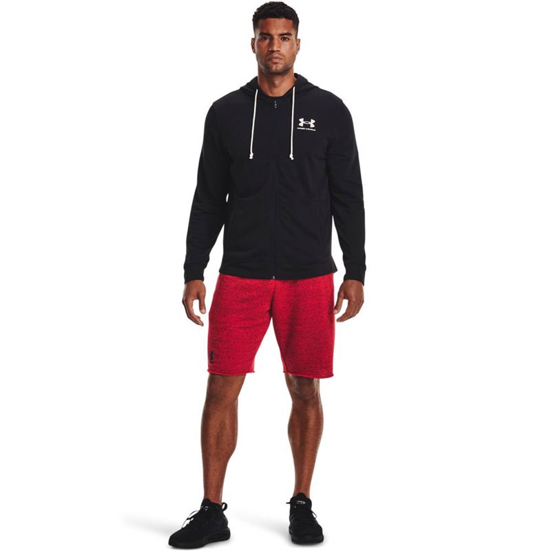 Under Armour Rival Terry Logo Crew Full Zip Jacket - Mens - Black/Onyx White