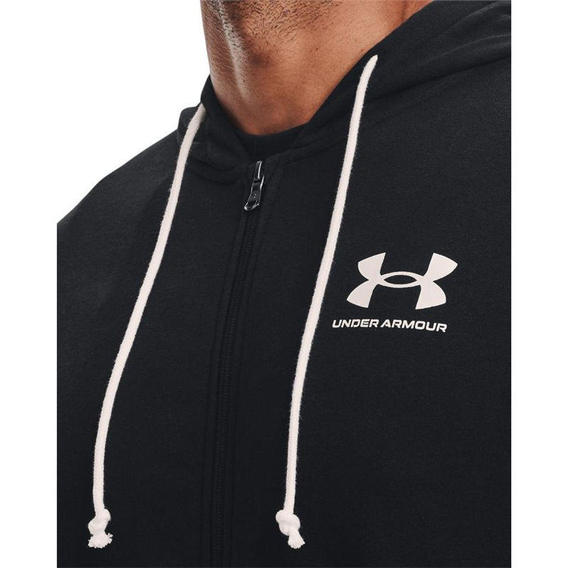 Under Armour Rival Terry Logo Crew Full Zip Jacket - Mens - Black/Onyx White