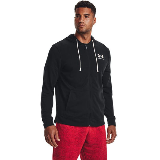 Under Armour Rival Terry Logo Crew Full Zip Jacket - Mens - Black/Onyx White