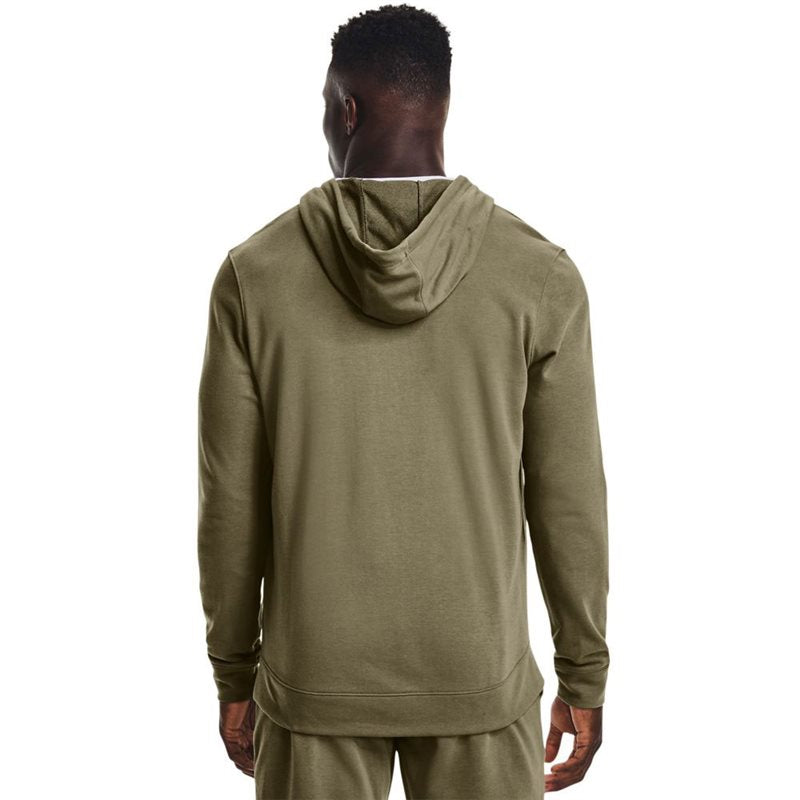 Under Armour Rival Terry Logo Crew Full Zip Jacket - Mens - Tent/Onyx White