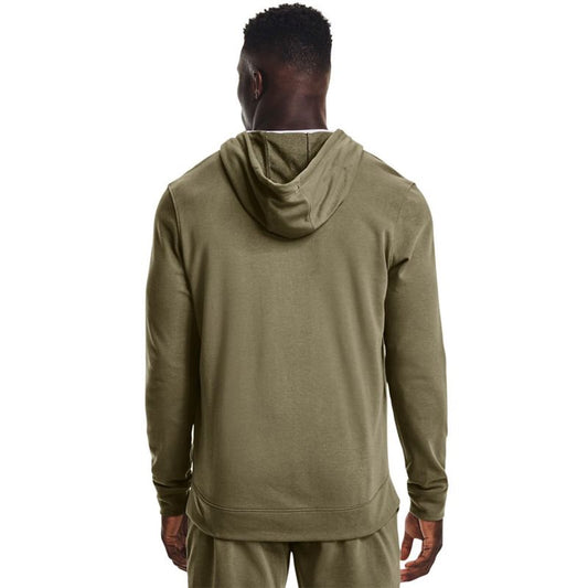 Under Armour Rival Terry Logo Crew Full Zip Jacket - Mens - Tent/Onyx White