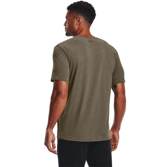 Under Armour Sportstyle Left Chest Short Sleeve Training Tee - Mens - Tent Medium Heather/Black