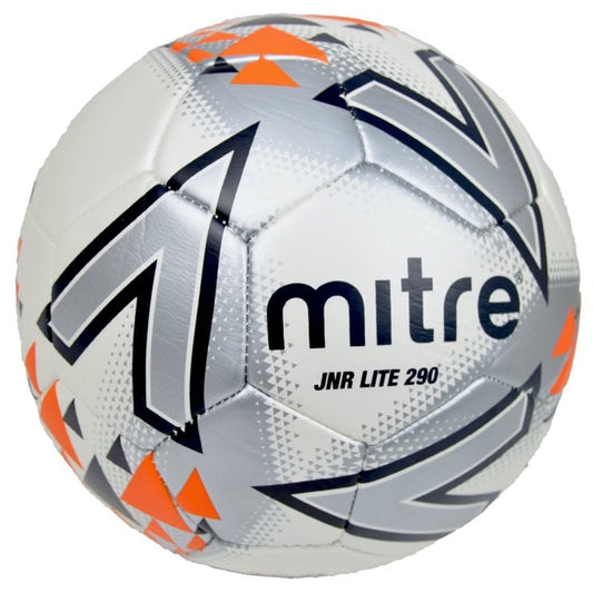 Mitre Lite 290 JU Football - White/Silver/Orange Size 5