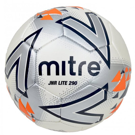 Mitre Lite 290 JU Football - White/Silver/Orange Size 5