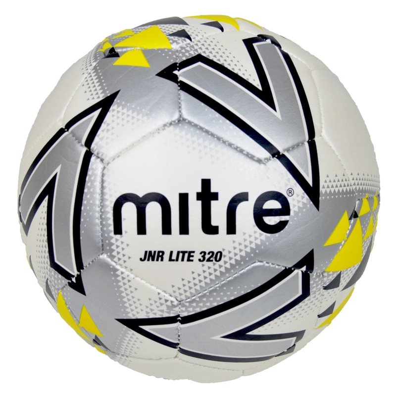Mitre Lite 320 JU Football - White/Silver/Yellow Size 5