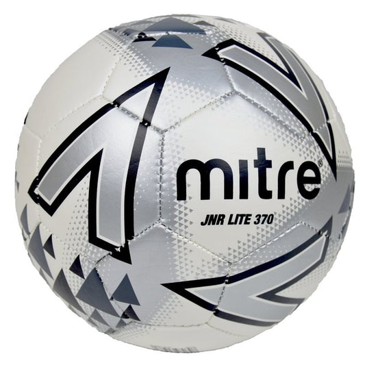 Mitre Lite 370 JU Football - White/Silver/Dark Grey Size 5
