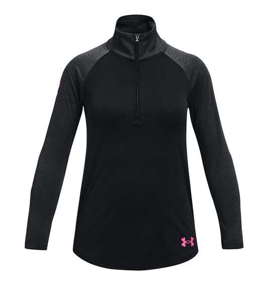 Under Armour Tech Graphic Half Zip - Girls - Black/Electro Pink