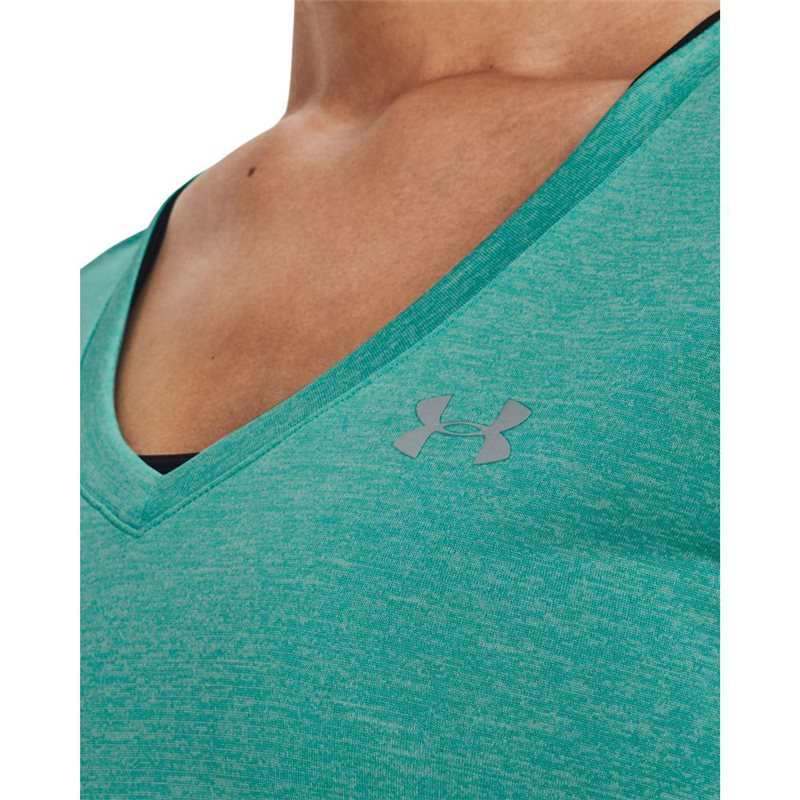 Under Armour Tech Twist V-Neck Training Tee - Womens - Neptune/Sea Mist/Metallic Silver